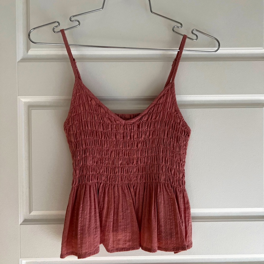 pink scrunch crop top